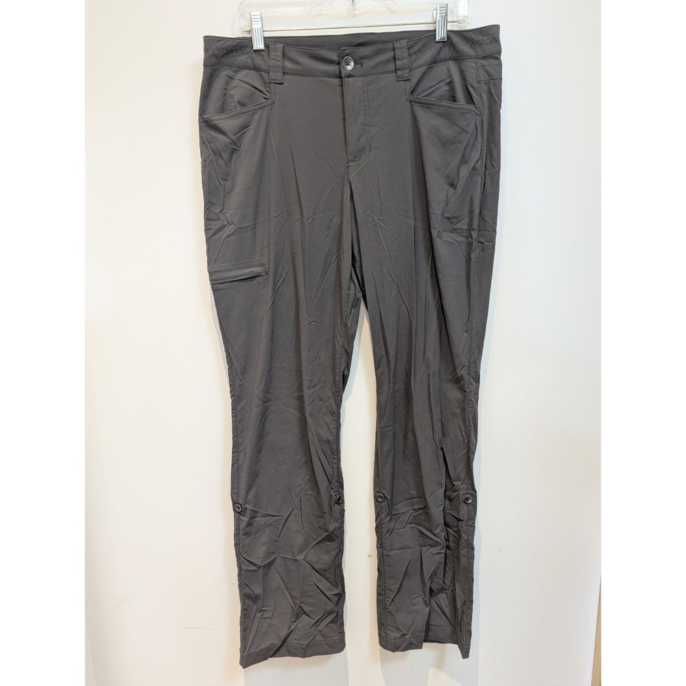 Eddie Bauer Cargo Pants Women's Size 12 Gray Roll Up Hiking Stretch Performance